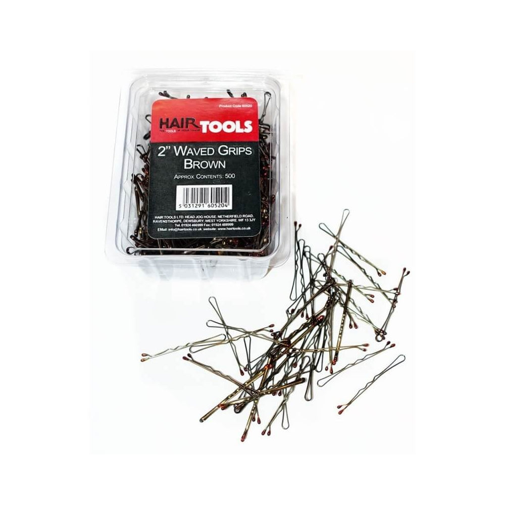 Hair Tools 2" Waved Grips Brown (Box of 500)