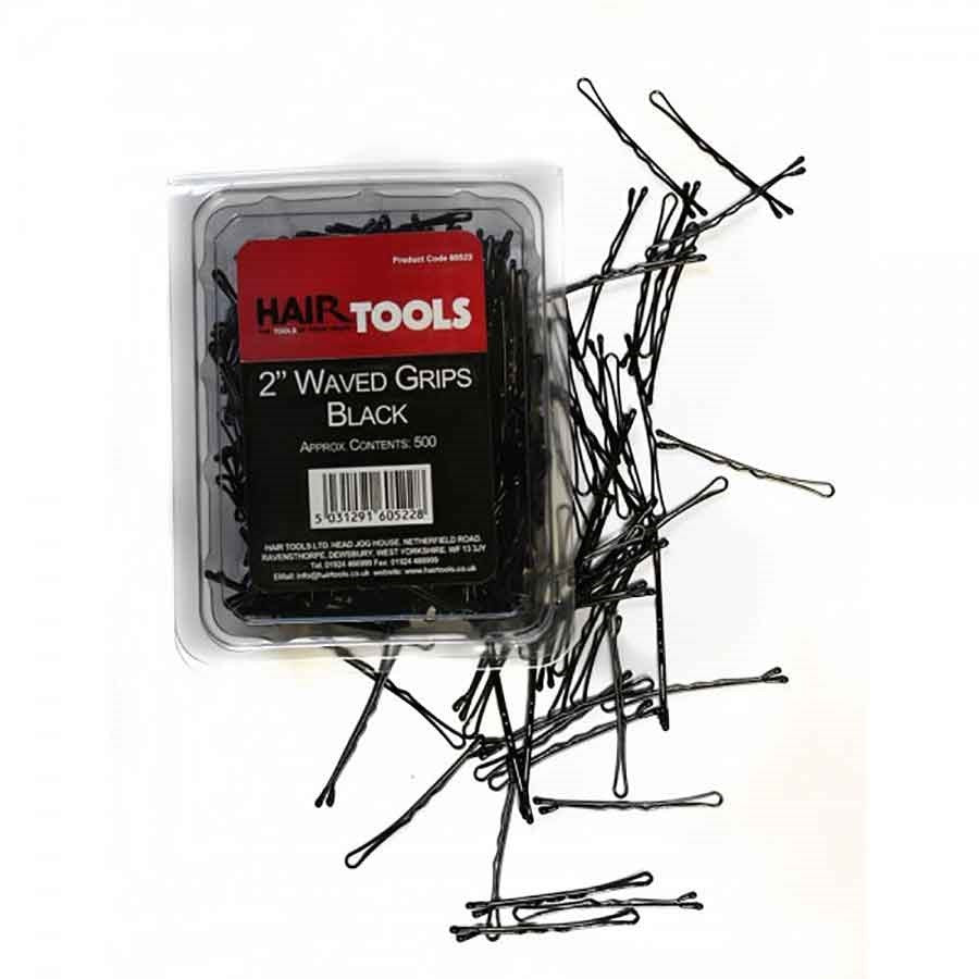 Hair Tools 2" Waved Grips Black (Box of 500)