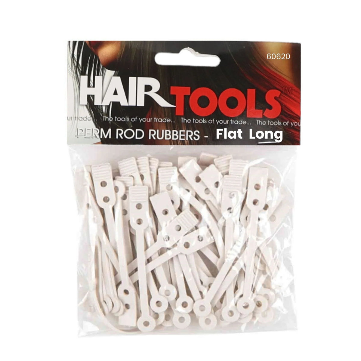 Hair Tools Perm Rod Rubbers - Flat Long (Pack of 50)