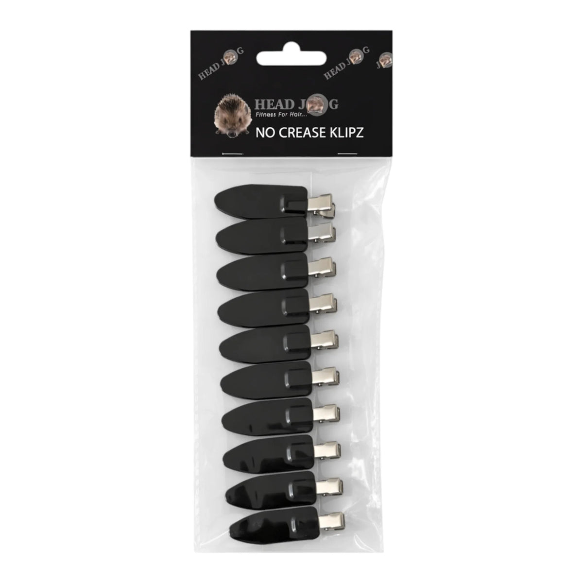 Head Jog No Crease Klipz (Pack of 10) - Black