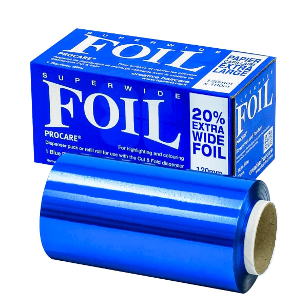 Procare Premium Superwide Blue Coloured Hair Foil 120mm x 100m