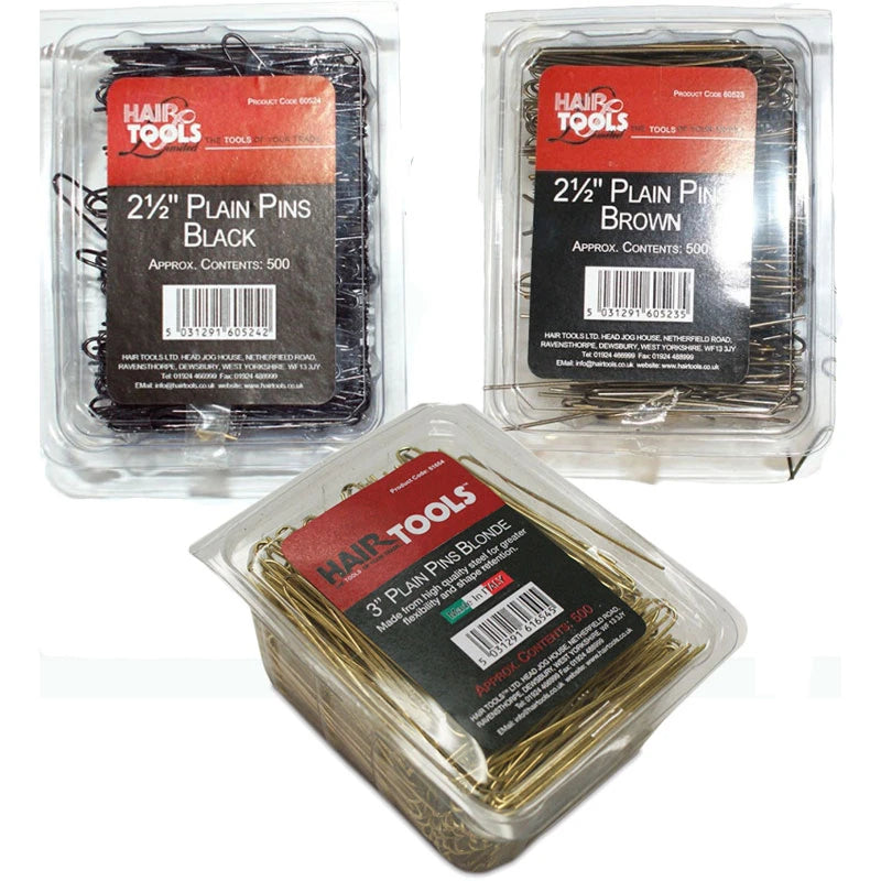 Hair Tools 2 1/2" Plain Pins (Box of 500)